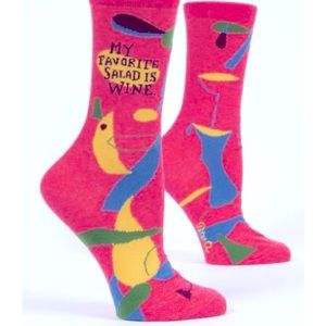 NWT Blue Q Socks “My Favorite Salad Is Wine” Women’s Socks, Shoe Size 5-10